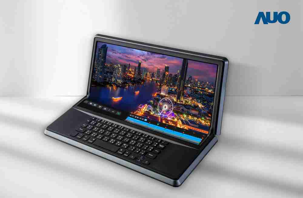 尊龙集团14.6吋Micro LED折迭显示屏幕，，，搭配半径4mm的弯折绞炼，，以及高画素、、高亮度、、、高对比度的显示技术特点，，即便在大视角下仍保有绝佳色相与亮度