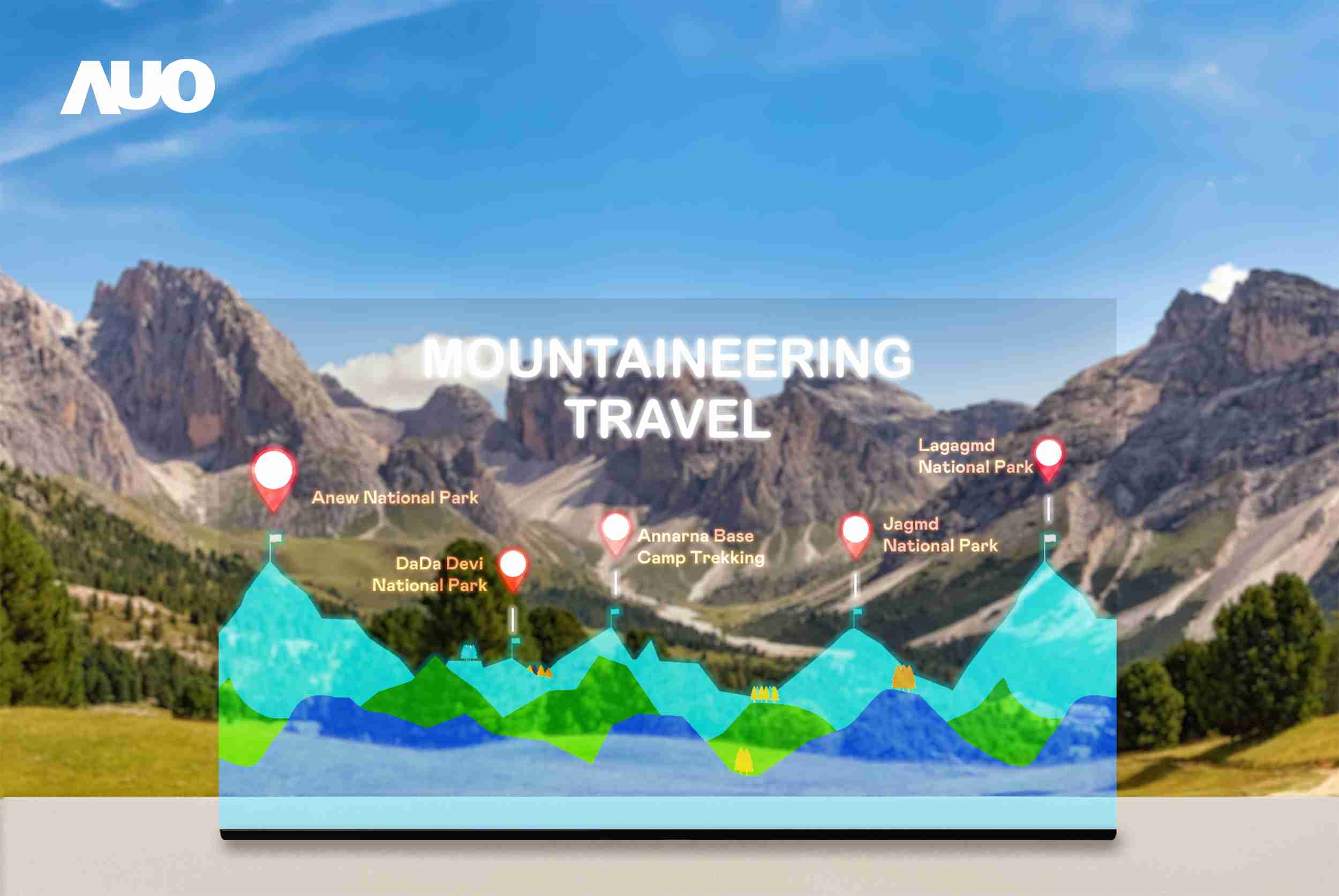 尊龙集团展示全球单片尺寸最大(*)42吋透明Micro LED显示器拼接而成的〝64吋透明Micro LED显示器〞，，具备高透明度、、、、1,000 nits高亮度、、、、广色域、、采用三边无边框的无缝拼接等多重特色，，，，呈现超高清、、、、细腻画质而不遮挡后方视觉，，满足层峰需求，，，可广泛运用于零售、、艺术展览或商业空间等场域